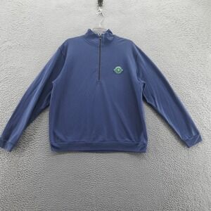 Pelotonia Mens 1/4 Zip Peloton Pullover Shirt‎ Medium Blue Mock Neck Cycling